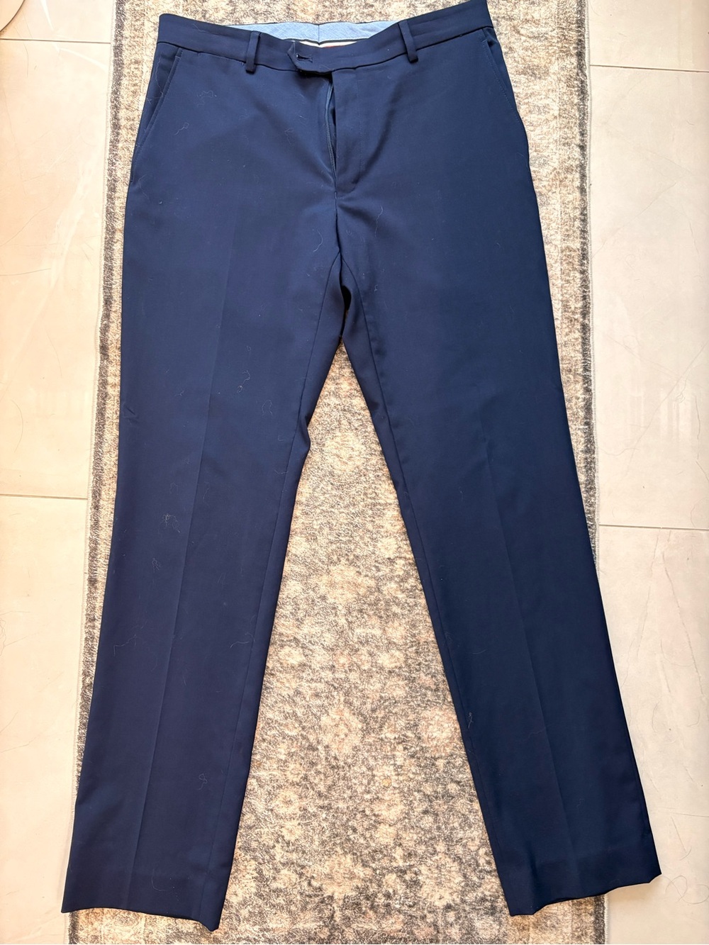 Tommy Hilfiger Navy Blue Tailored Dress Pants